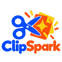 ClipSpark logo in electric blue, orange and yellow